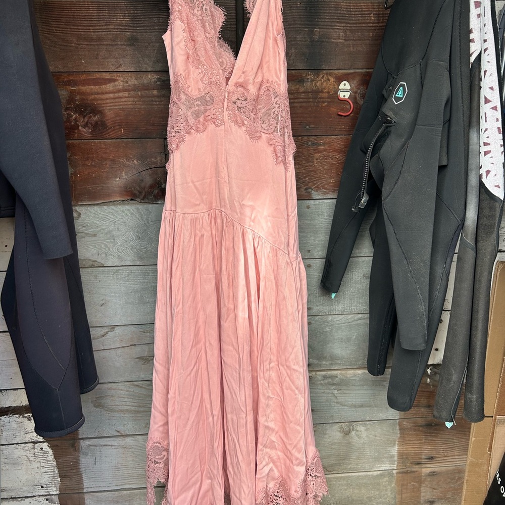 BHLDN Evelyn Lace V-neck High-low Midi Dress - Picture 7 of 7